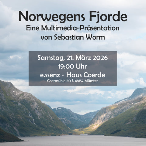 Ticket | Norwegens Fjorde – Multimedia-Präsentation mit 3-Gänge-Menü | 21.3.26